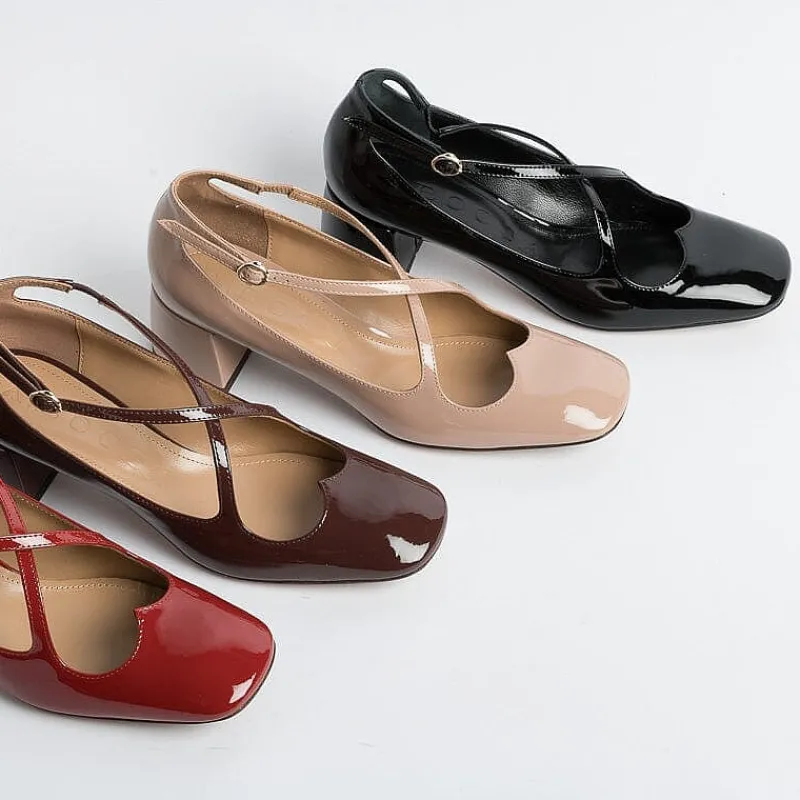 A.BOCCA - Decollete - 32019 - Vernice Granata<Collezione Scarpe Donna Decollete