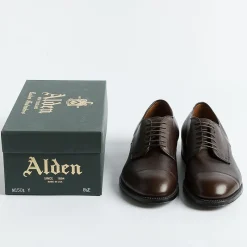 Alden - M1501Y - Derby Con Puntale Forma Ergonomica - Vitello Marrone<Collezione Scarpe Uomo Allacciate