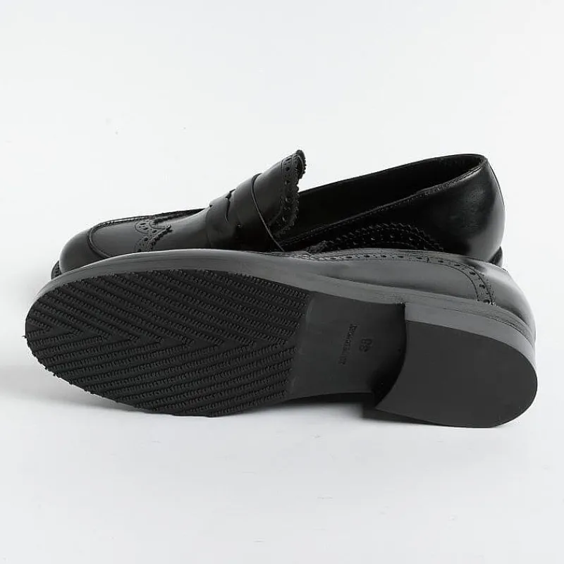 Anna F. Anna F - Mocassino - 1605 - Pelle - Nero<Collezione Scarpe Donna Mocassini