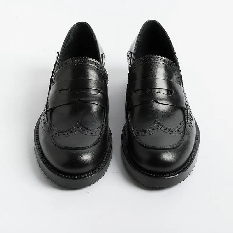 Anna F. Anna F - Mocassino - 1605 - Pelle - Nero<Collezione Scarpe Donna Mocassini