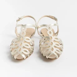 Anna F. - Sandali Bassi 3628 - Laminato Platino<Collezione Scarpe Donna Cerimonia - Scarpe E Pochette