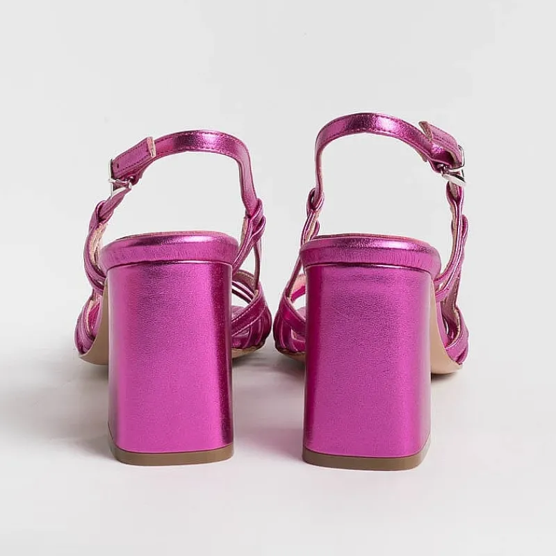 Anna F. - Sandali Con Tacco- 3623 - Laminato Fucsia<Collezione Scarpe Donna Sandali Con Tacco