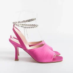 Anna F. Anna F - Sandali Con Tacco- 3416 - Raso Fuxia<Collezione Scarpe Donna Sandali Con Tacco
