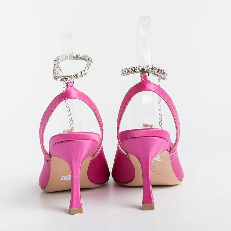 Anna F. Anna F - Sandali Con Tacco- 3416 - Raso Fuxia<Collezione Scarpe Donna Sandali Con Tacco