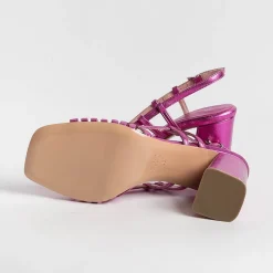 Anna F. - Sandali Con Tacco- 3623 - Laminato Fucsia<Collezione Scarpe Donna Cerimonia - Scarpe E Pochette