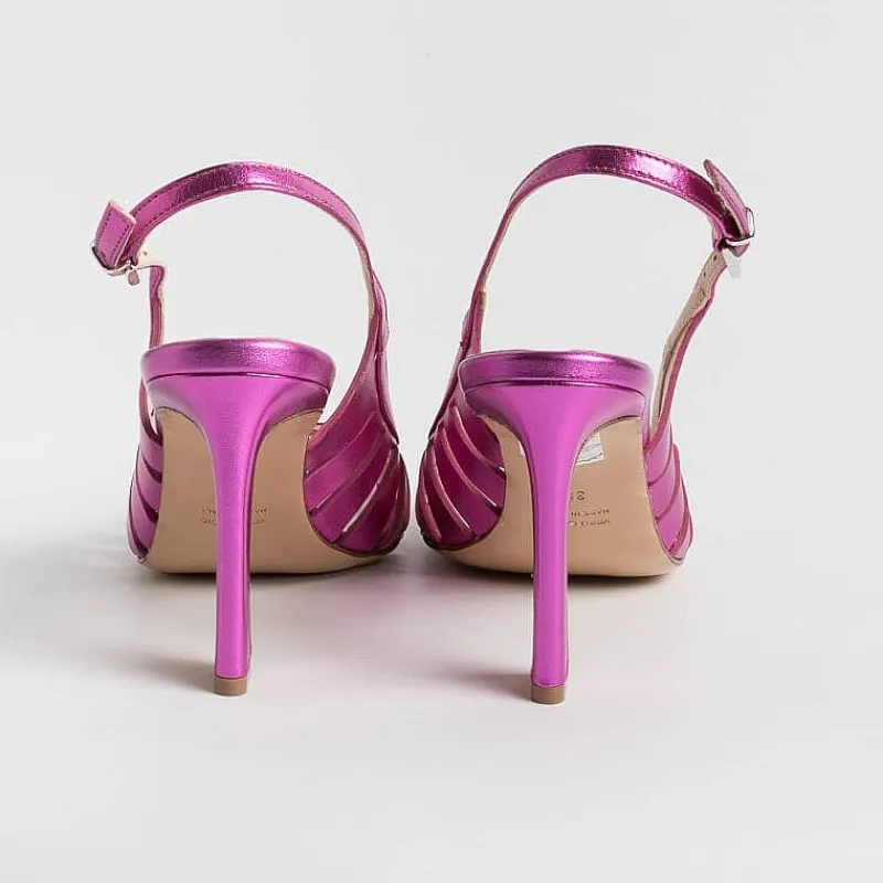 Anna F. - Sandali Con Tacco- 3656 - Laminato Fucsia<Collezione Scarpe Donna Cerimonia - Scarpe E Pochette