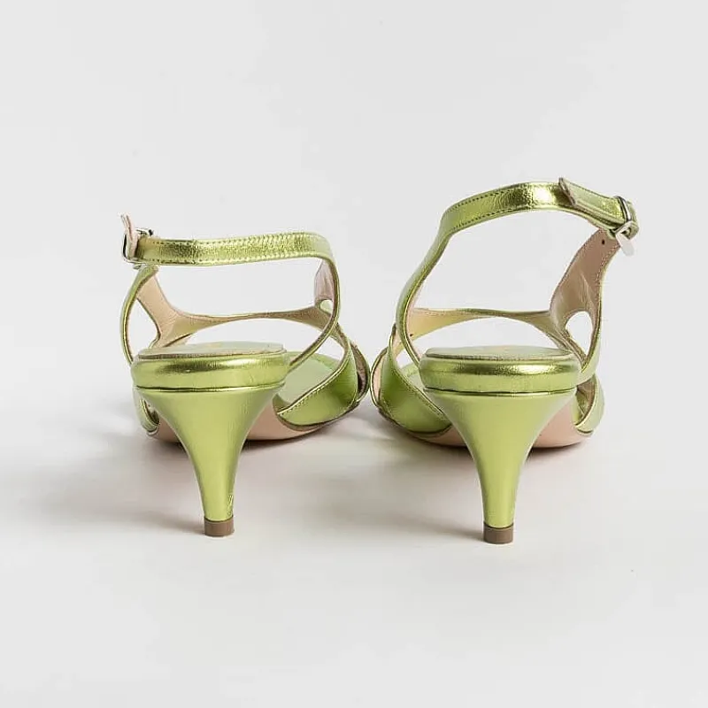 Anna F. - Sandali Con Tacco- 3664 - Laminato Lime<Collezione Scarpe Donna Cerimonia - Scarpe E Pochette