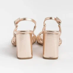Anna F. - Sandali Con Tacco - 3623 - Laminato Cipria<Collezione Scarpe Donna Sandali Con Tacco