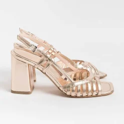 Anna F. - Sandali Con Tacco - 3623 - Laminato Cipria<Collezione Scarpe Donna Cerimonia - Scarpe E Pochette