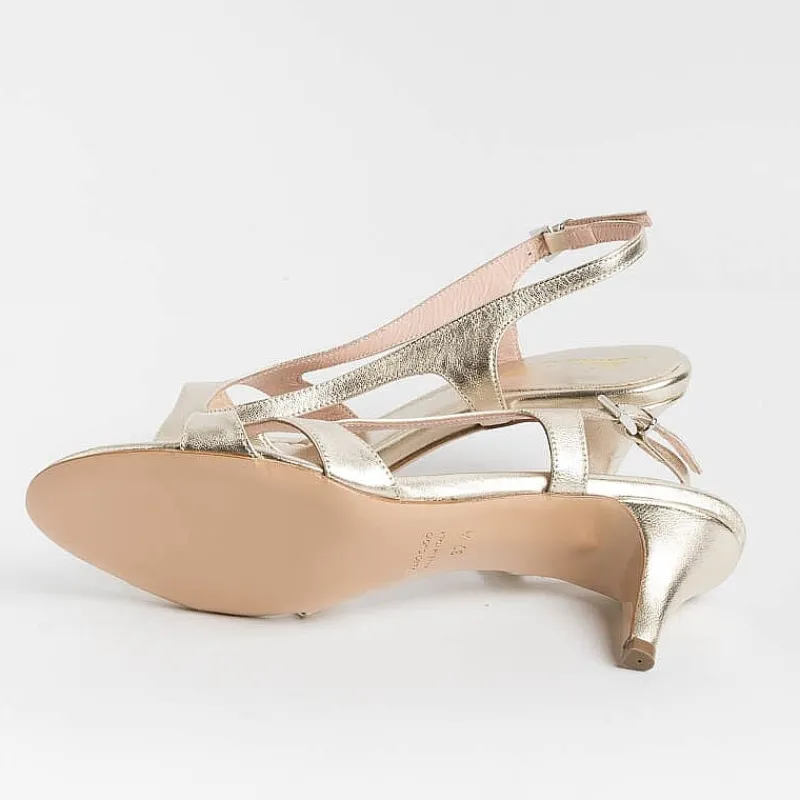 Anna F. - Sandali Con Tacco- 3664 - Laminato Platino<Collezione Scarpe Donna Cerimonia - Scarpe E Pochette