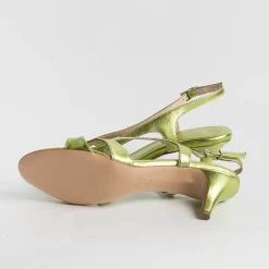 Anna F. - Sandali Con Tacco- 3664 - Laminato Lime<Collezione Scarpe Donna Sandali Con Tacco