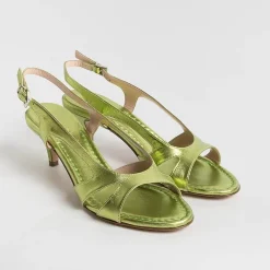 Anna F. - Sandali Con Tacco- 3664 - Laminato Lime<Collezione Scarpe Donna Sandali Con Tacco