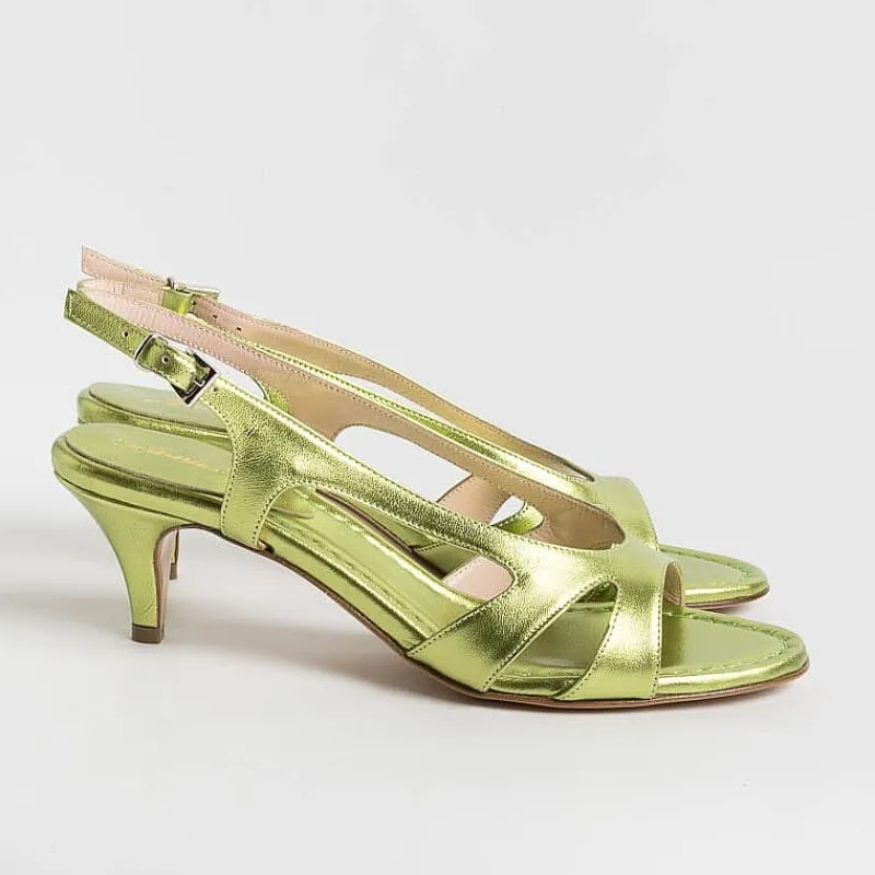 Anna F. - Sandali Con Tacco- 3664 - Laminato Lime<Collezione Scarpe Donna Sandali Con Tacco