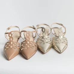 Anna F. - Sling Back - 1483 - Laminato Platino<Collezione Scarpe Donna Cerimonia - Scarpe E Pochette