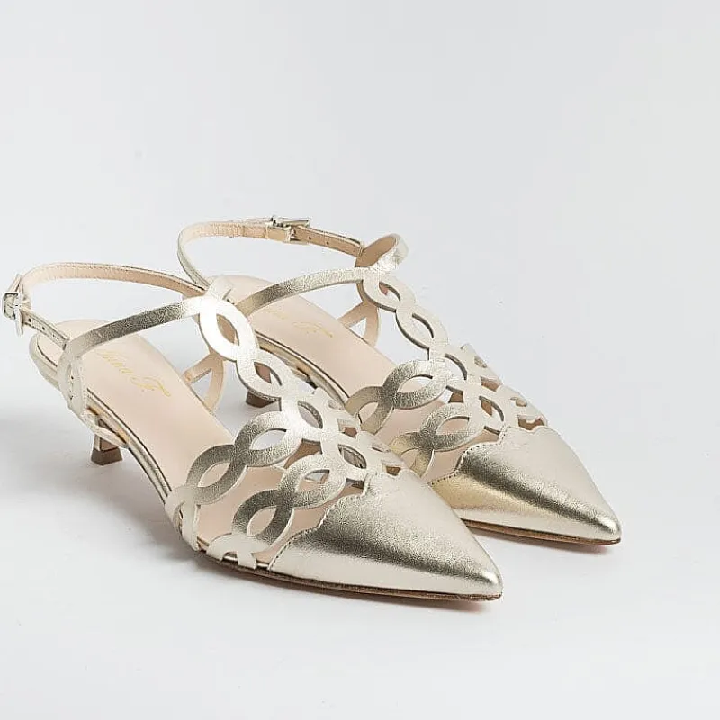 Anna F. - Sling Back - 1483 - Laminato Platino<Collezione Scarpe Donna Cerimonia - Scarpe E Pochette