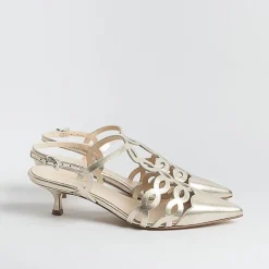 Anna F. - Sling Back - 1483 - Laminato Platino<Collezione Scarpe Donna Sposa