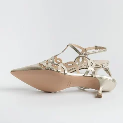 Anna F. - Sling Back - 1483 - Laminato Platino<Collezione Scarpe Donna Sposa