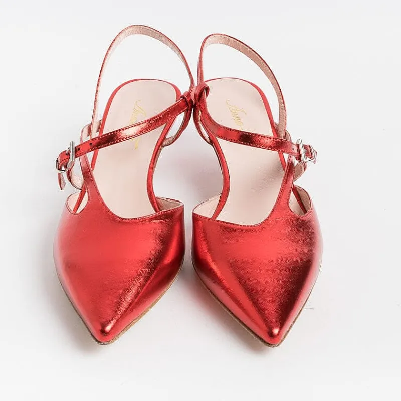 Anna F. - Sling Back 1318 - Laminato Rosso<Collezione Scarpe Donna Cerimonia - Scarpe E Pochette