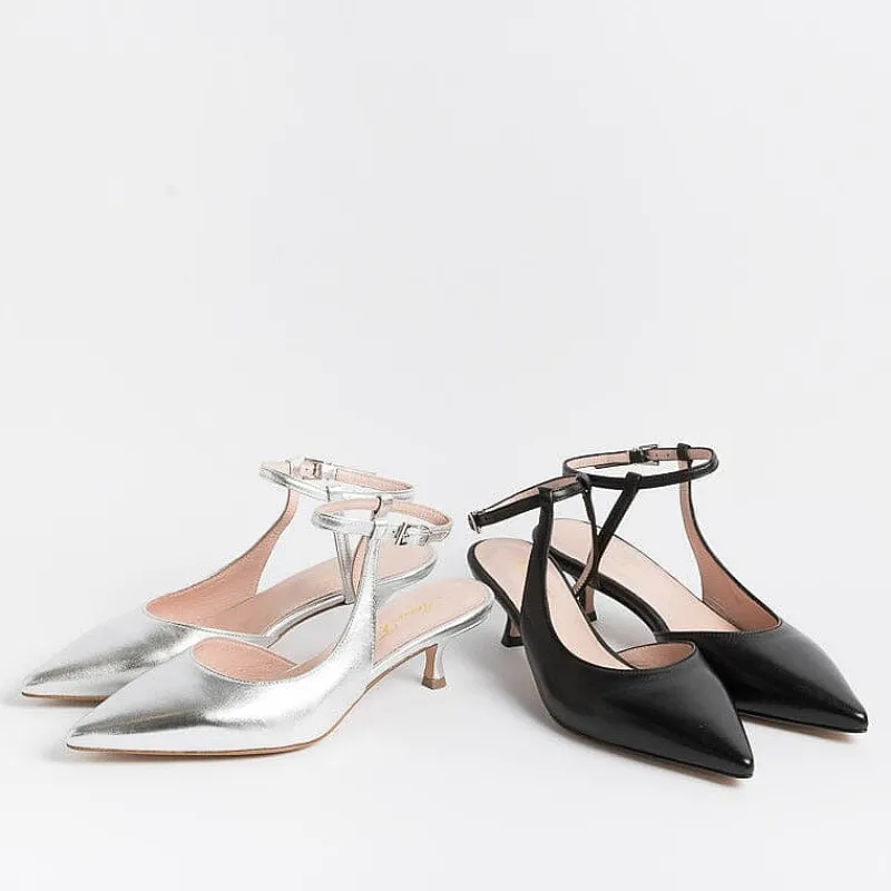 Anna F. - Slingback - 1411 - Laminato Argento<Collezione Scarpe Donna Cerimonia - Scarpe E Pochette