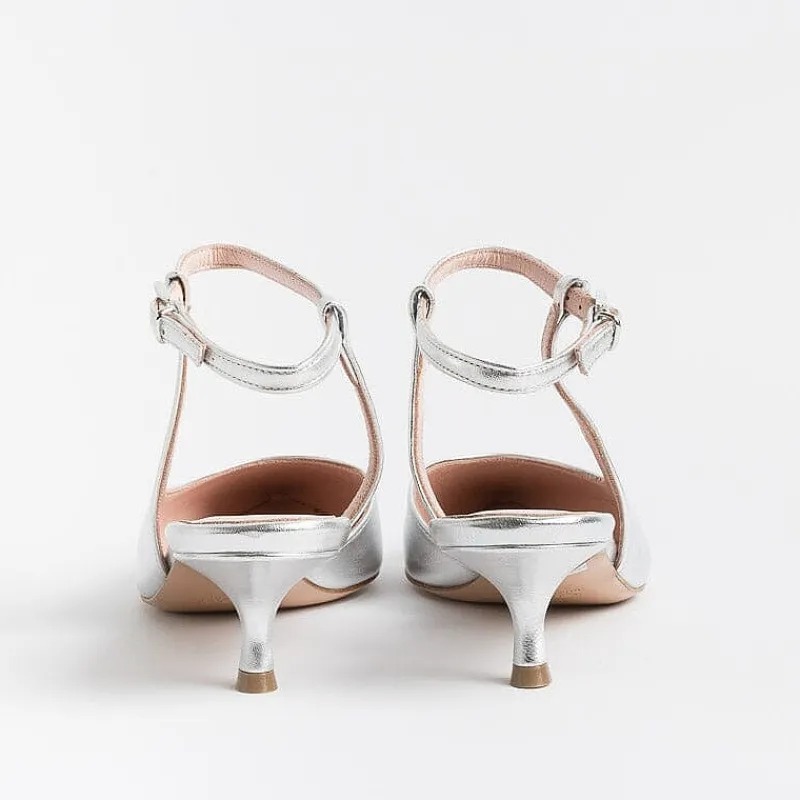 Anna F. - Slingback - 1411 - Laminato Argento<Collezione Scarpe Donna Cerimonia - Scarpe E Pochette