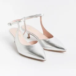 Anna F. - Slingback - 1411 - Laminato Argento<Collezione Scarpe Donna Cerimonia - Scarpe E Pochette