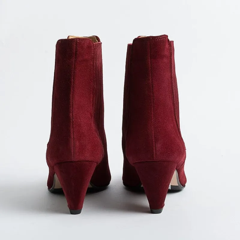 Anna F. Anna F - Stivaletto - 9884 - Velour Carminio<Collezione Scarpe Donna Stivaletti