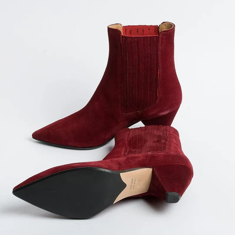 Anna F. Anna F - Stivaletto - 9884 - Velour Carminio<Collezione Scarpe Donna Stivaletti