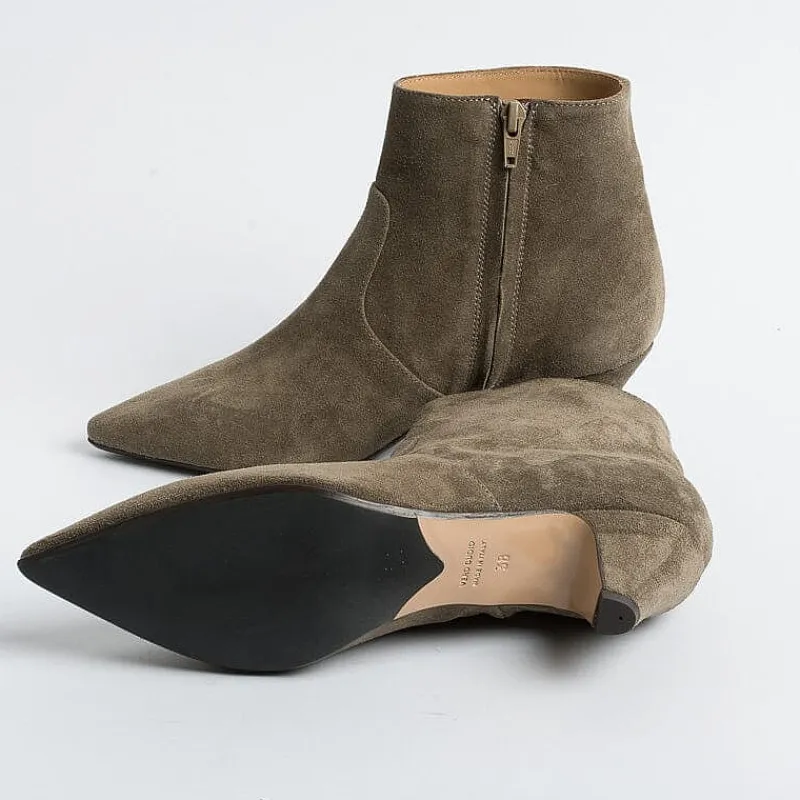 Anna F. Anna F - Stivaletto - 9760 - Velour Tortora<Collezione Scarpe Donna Stivaletti