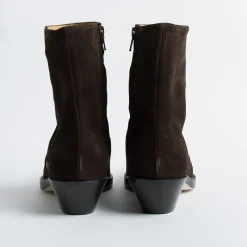 Anna F. Anna F - Stivaletto Texano - 9677 - Velour Testa Di Moro<Collezione Scarpe Donna Stivaletti