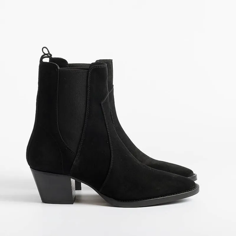 Anna F. Anna F - Texano - 9690 - Velour Nero<Collezione Scarpe Donna Texani