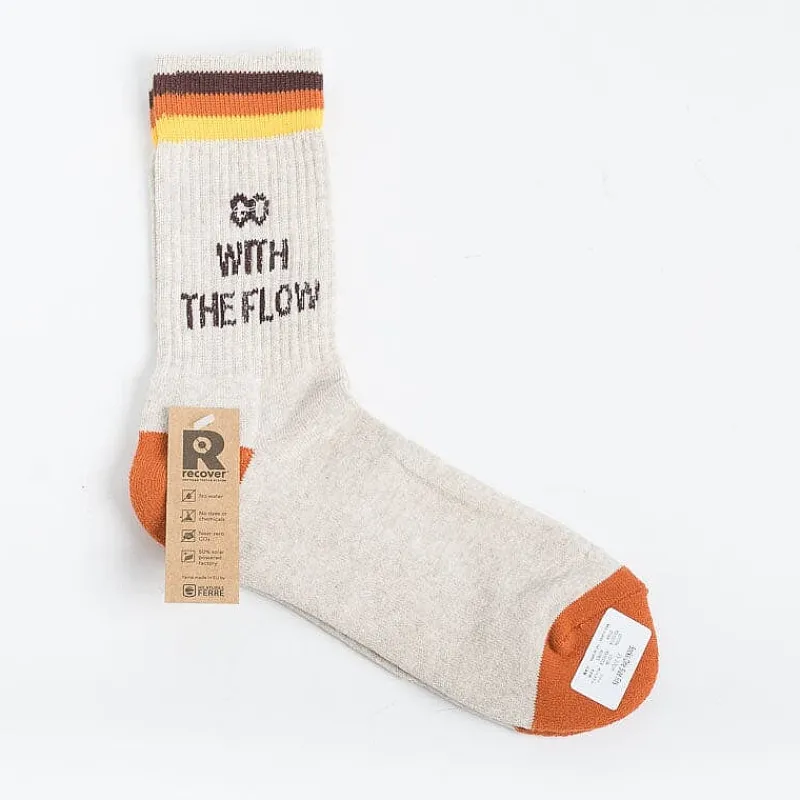 ANONYMOUS - Calzino - Beige / Scritta<Collezione Accessori Donna Calzini