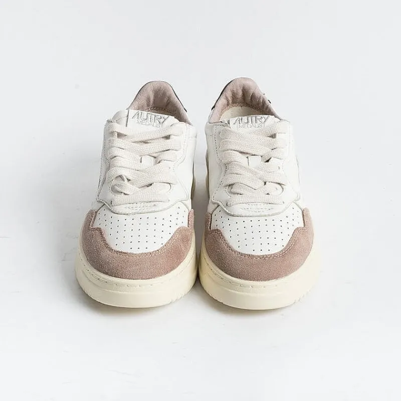 AUTRY - Collezione donna Autry - Aulw Gs20 - Sneakers - Low Wom Suede Leat - Bianco Tortora Nero<Collezione Scarpe Donna Sneakers