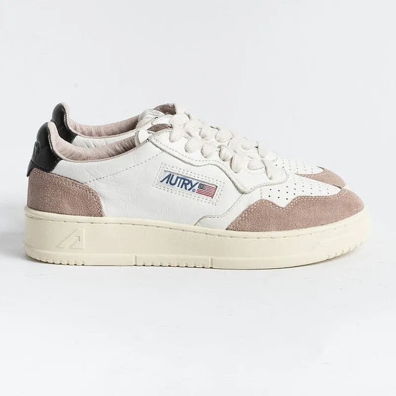AUTRY - Collezione donna Autry - Aulw Gs20 - Sneakers - Low Wom Suede Leat - Bianco Tortora Nero<Collezione Scarpe Donna Sneakers