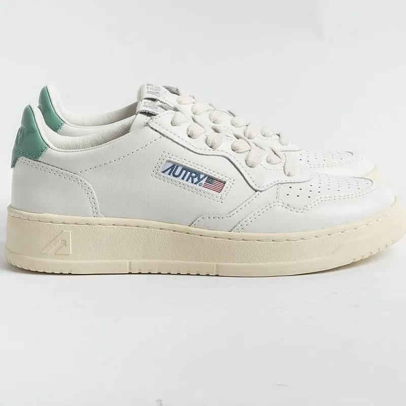 AUTRY - Collezione donna Autry - Aulw Ll56 - Sneakers Low Wom All Leat - Bianco Verde Malachite<Collezione Scarpe Donna Sneakers