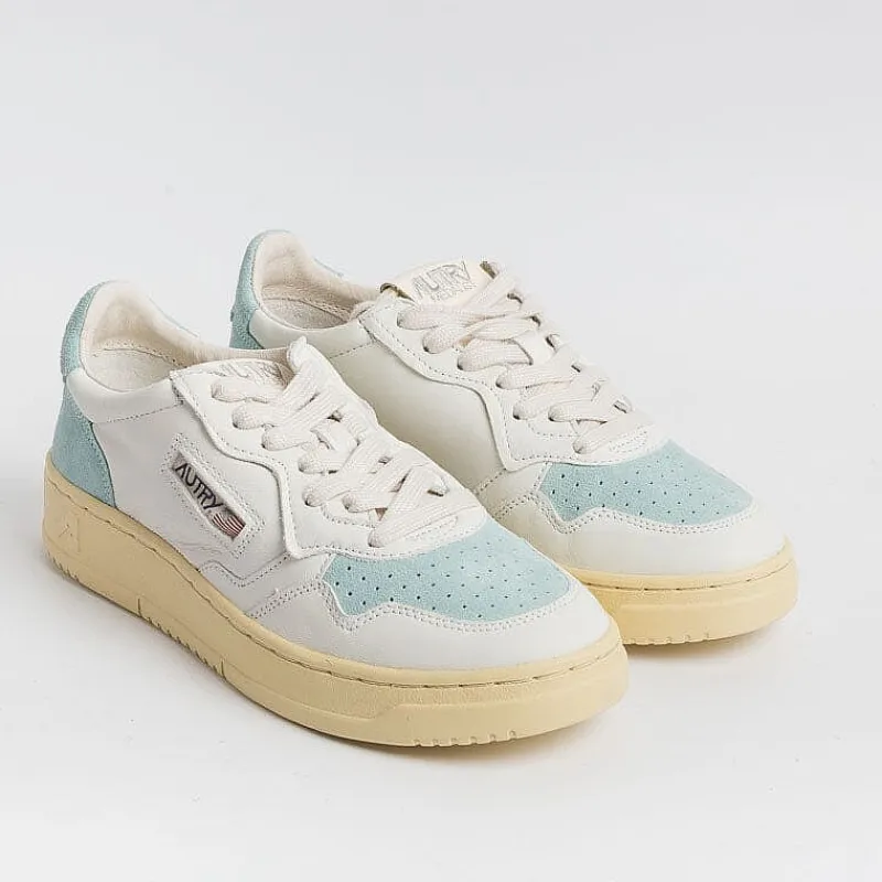 AUTRY - Collezione donna Autry - Aulw Sl02 - Sneakers Low Wom Suede Leat - Bianco Turchese<Collezione Scarpe Donna Sneakers