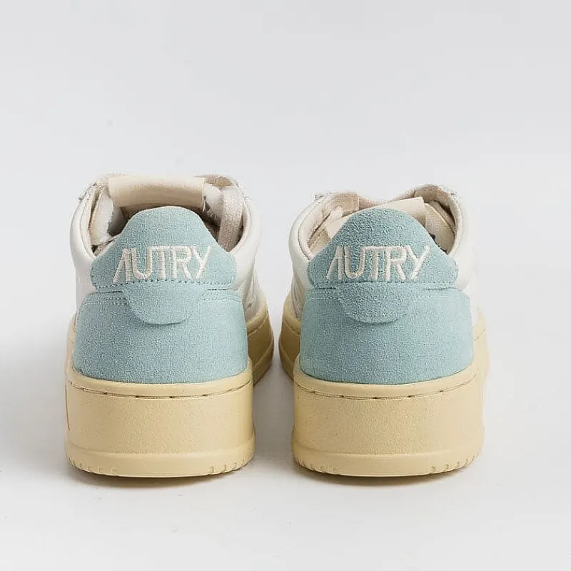 AUTRY - Collezione donna Autry - Aulw Sl02 - Sneakers Low Wom Suede Leat - Bianco Turchese<Collezione Scarpe Donna Sneakers