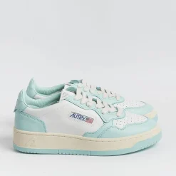 AUTRY - Collezione donna Autry - Aulw Wb20 - Sneakers Low Wom Leat - Bianco / Turchese<Collezione Scarpe Donna Sneakers