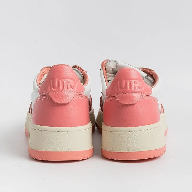 AUTRY - Collezione donna Autry - Aulw Wb22 -Sneakers Low Wom Leat - Bianco / Pesca<Collezione Scarpe Donna Sneakers