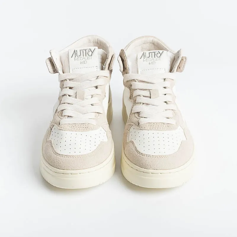 AUTRY - Collezione donna Autry - Aumw Gs02 - Sneakers Mid Wom Goat - Bianco Rosa<Collezione Scarpe Donna Sneakers