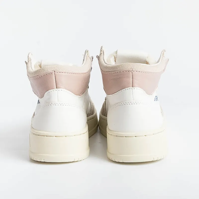 AUTRY - Collezione donna Autry - Aumw Gs02 - Sneakers Mid Wom Goat - Bianco Rosa<Collezione Scarpe Donna Sneakers