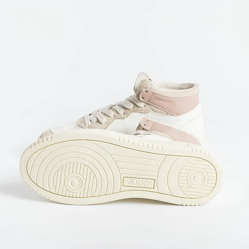 AUTRY - Collezione donna Autry - Aumw Gs02 - Sneakers Mid Wom Goat - Bianco Rosa<Collezione Scarpe Donna Sneakers