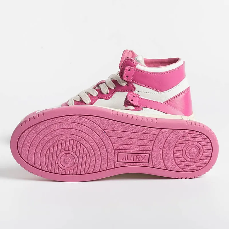 AUTRY - Collezione donna Autry - Aumw Wb14 - Sneakers Mid Wom Leat - Rosa Bubble<Collezione Scarpe Donna Sneakers