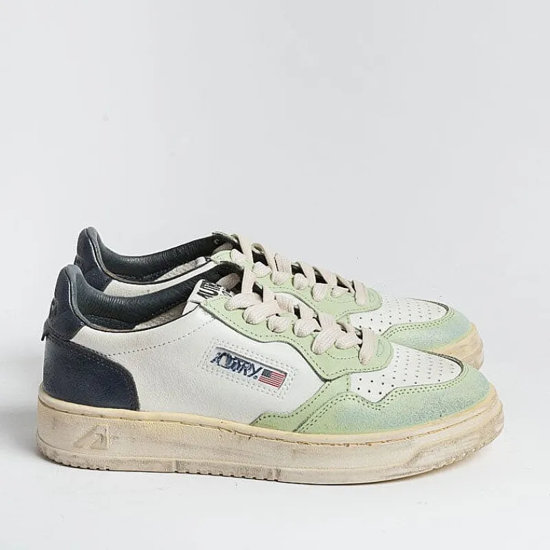 AUTRY - Collezione donna Autry - Avlw Sv18- Sneakers Low Wom Leat - Verde Blu - Vintage Edition<Collezione Scarpe Donna Sneakers