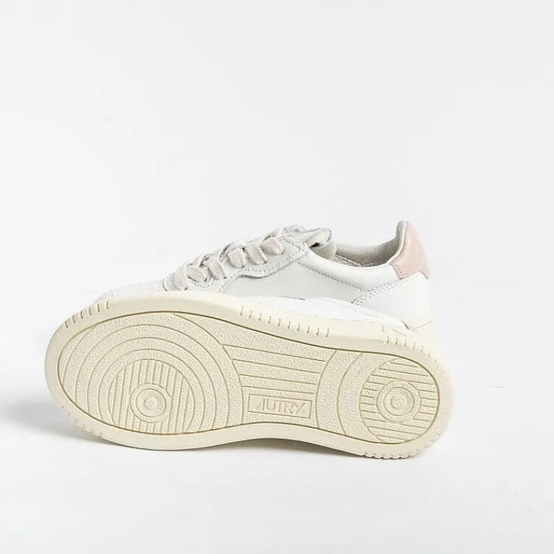 AUTRY - Collezione donna Autry - Sneakers Kulk Ll16 - Low Kid - Leath/Leat - Bianco Rosa<Collezione Scarpe Donna Sneakers