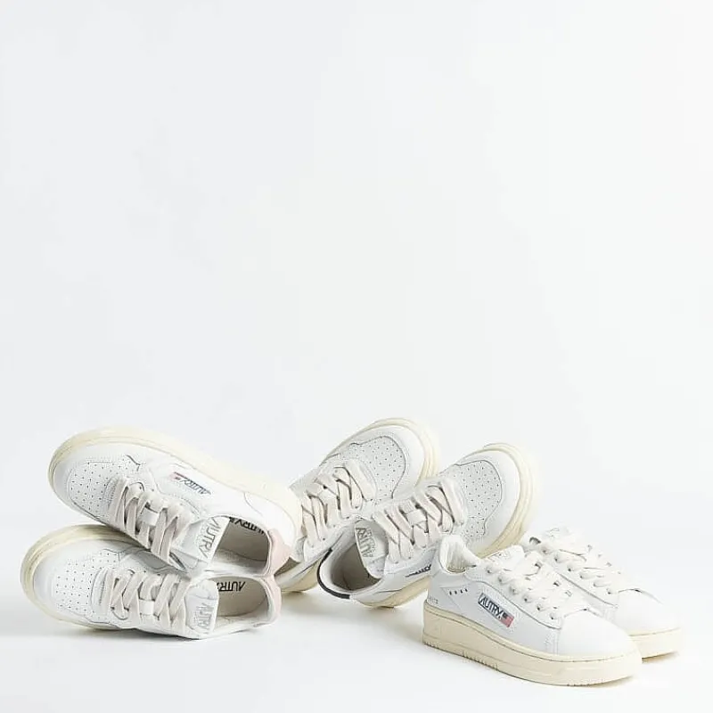 AUTRY - Collezione donna Autry - Sneakers Kulk Ll16 - Low Kid - Leath/Leat - Bianco Rosa<Collezione Scarpe Donna Sneakers
