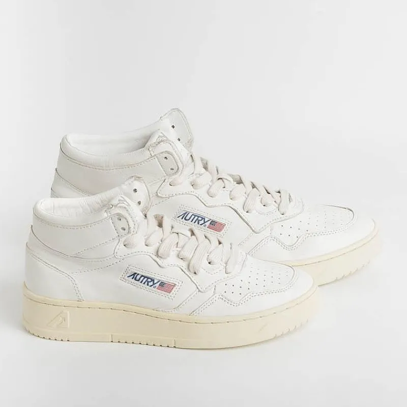 AUTRY - Collezione donna Autry Aumw Gg04 -Sneakers Mid Wom Goat- Bianco<Collezione Scarpe Donna Sneakers