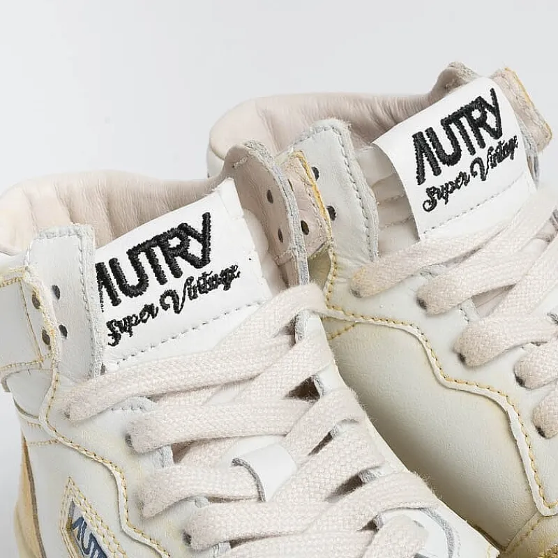 AUTRY - Collezione donna Autry Avmw Yl01 - Sneakers Mid Wom Leat/Leat - Super Vintage - Bianco<Collezione Scarpe Donna Sneakers