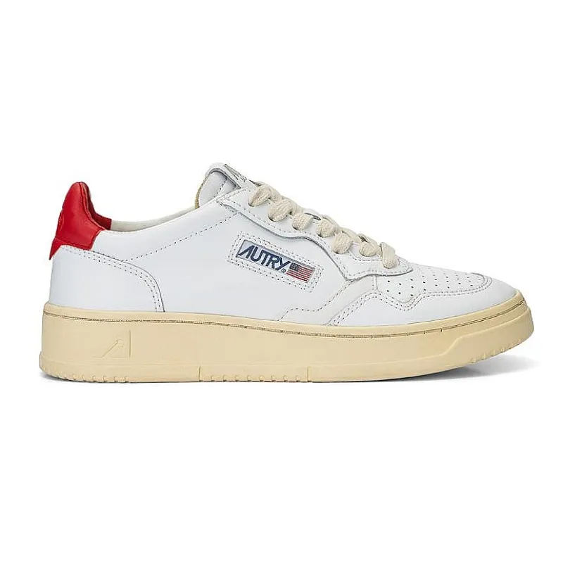 AUTRY - Collezione uomo Autry Ll21 - Sneakers Low Man All Leat - Bianco/Rosso<Collezione Scarpe Uomo Sneakers