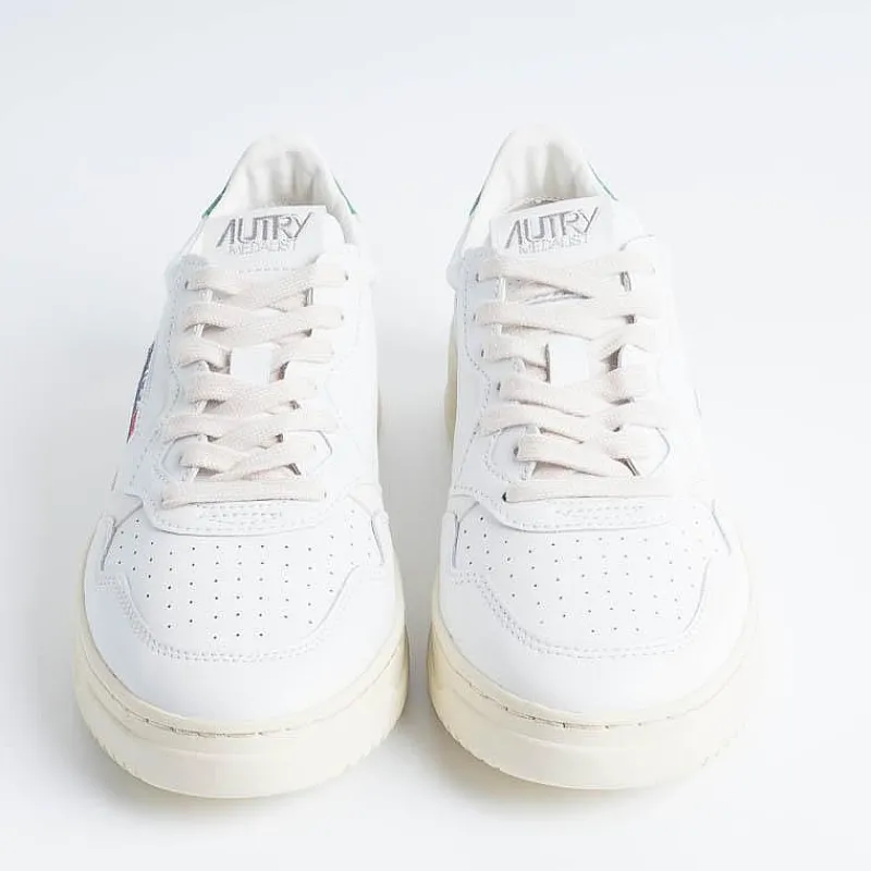 AUTRY - Collezione uomo Autry Sneakers Ll20 - Low Man All Leat - Bianco/Verde<Collezione Scarpe Uomo Sneakers