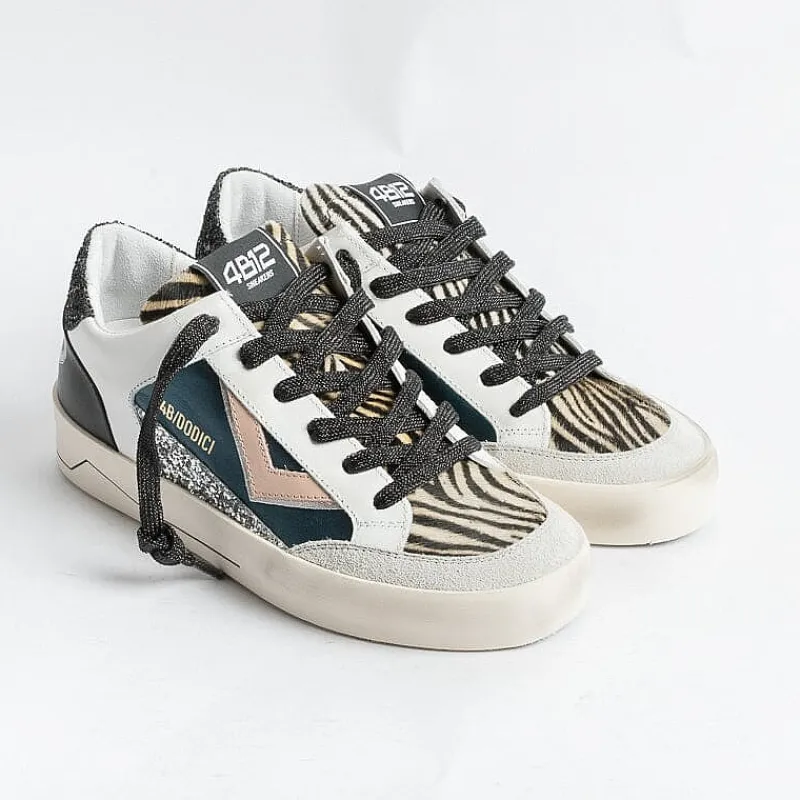 4B12 - Sneakers - Kyle D855 - Zebrato Petrolio<Collezione Scarpe Donna Sneakers